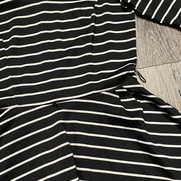 BCX Women’s Fit & Flare Skater Short Sleeve Stripe Dress Black & White Size 3 - Picture 16 of 16